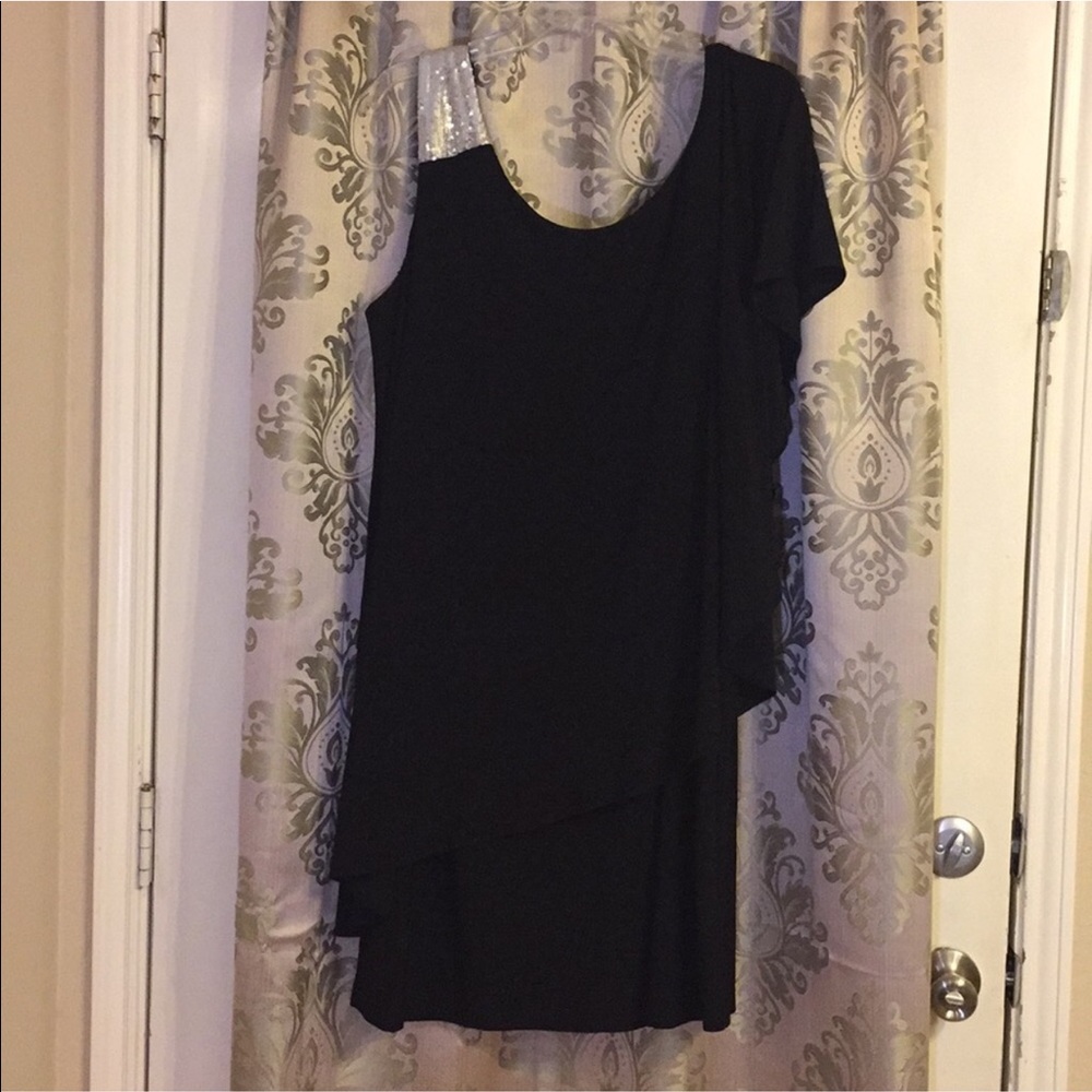 Dressbarn Little Black Dress with Silver Sequins